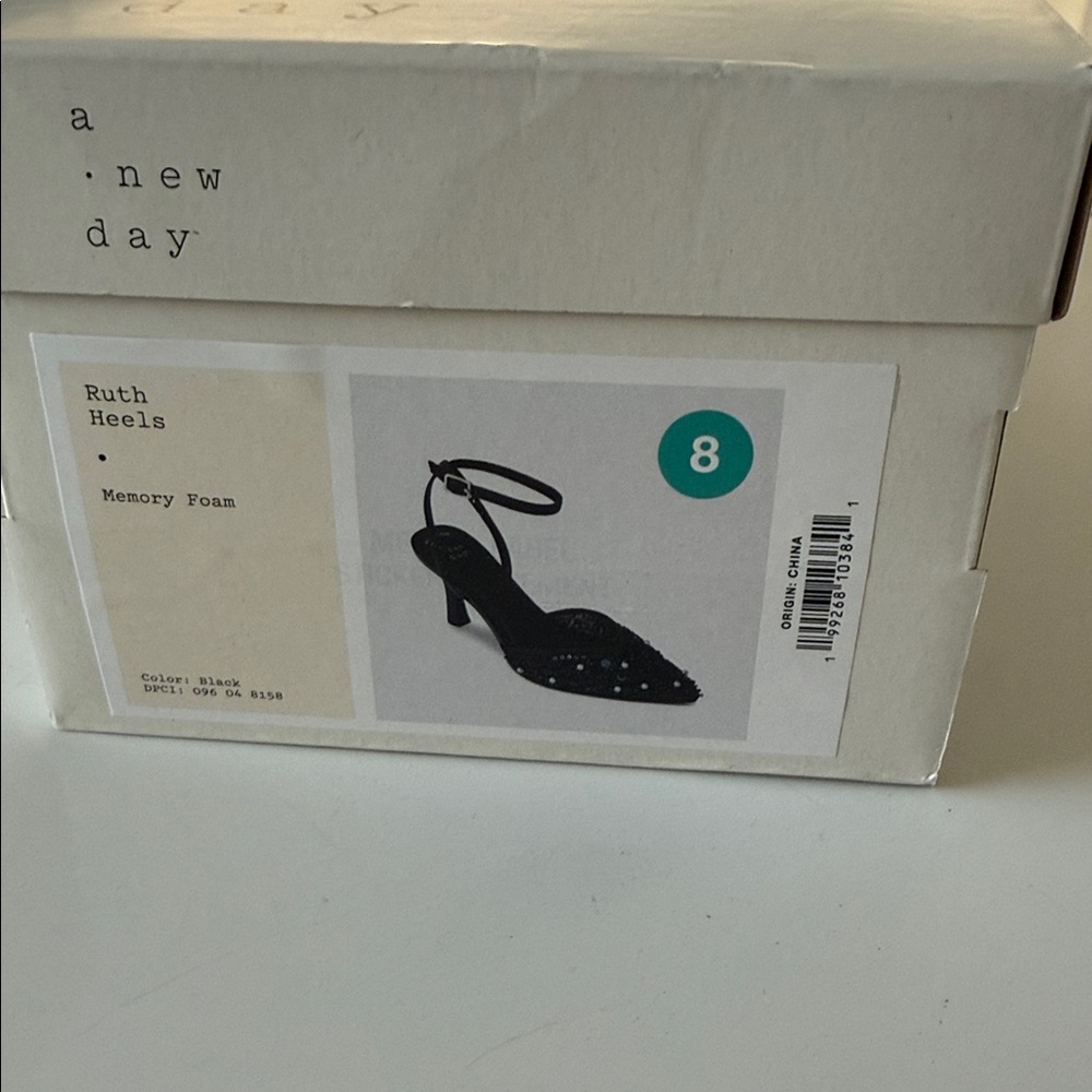 A New Day Black Ankle Strap Heels